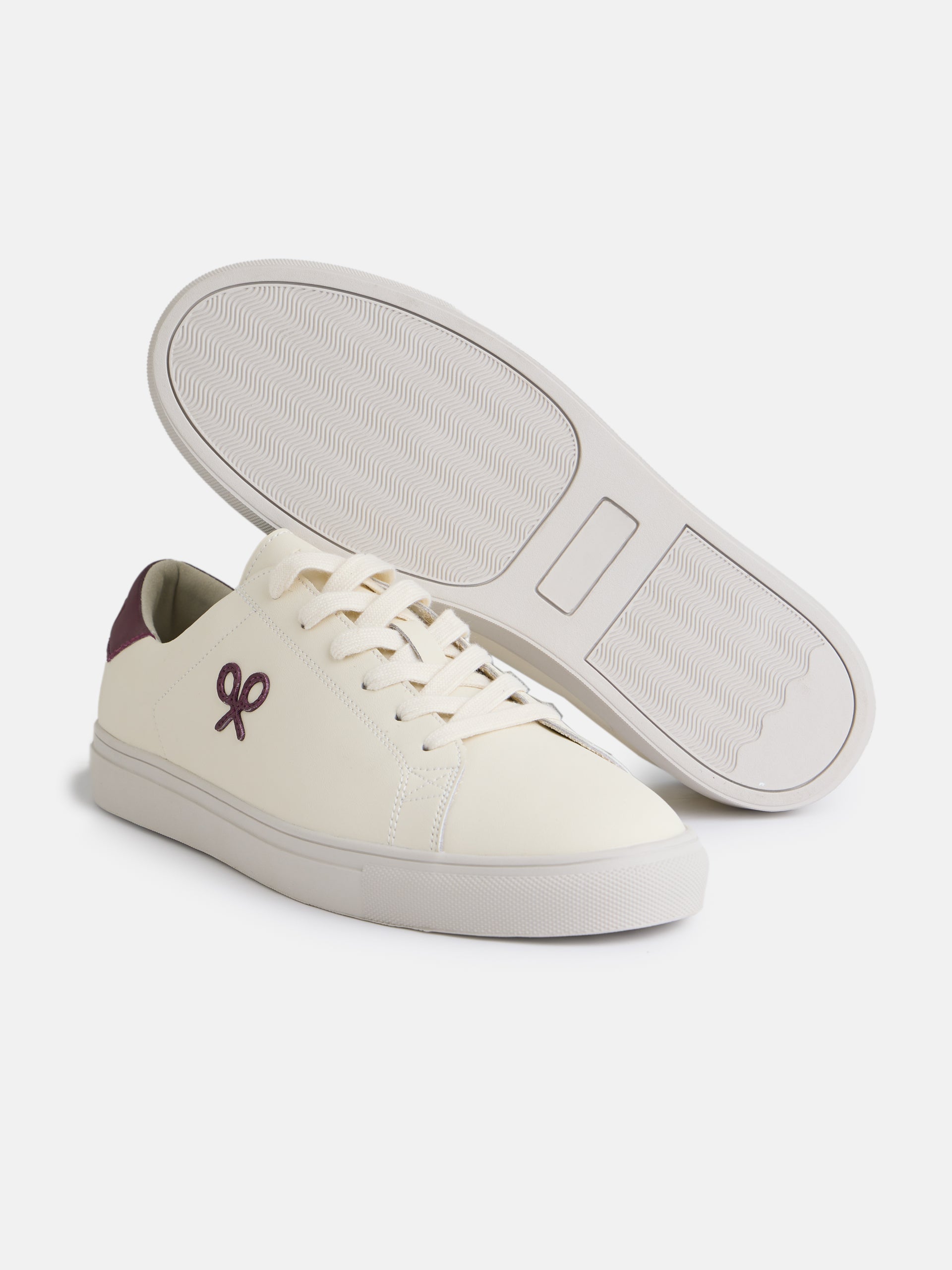 Sapatilha Silbon clássica branca e bordô
