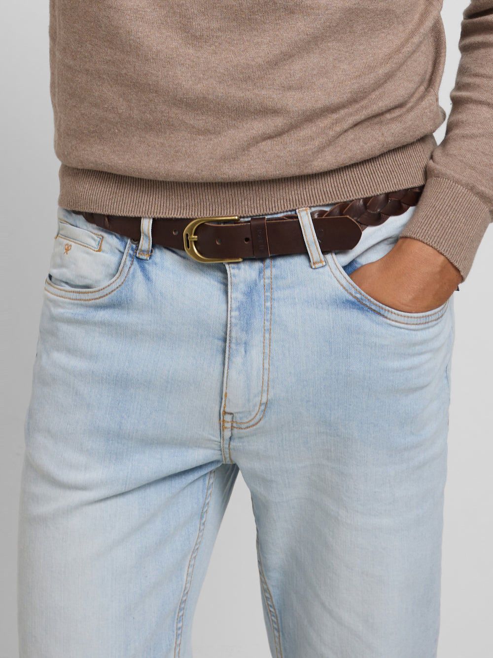 Calças desportivas de ganga azul claro