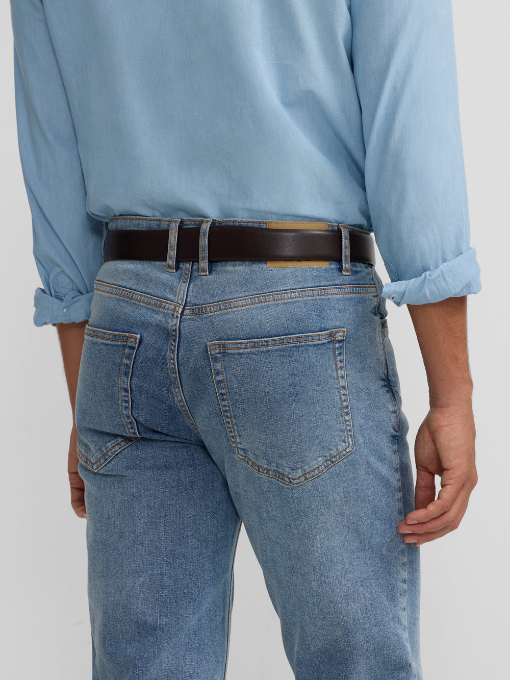 Pantalon sport en jean bleu moyen