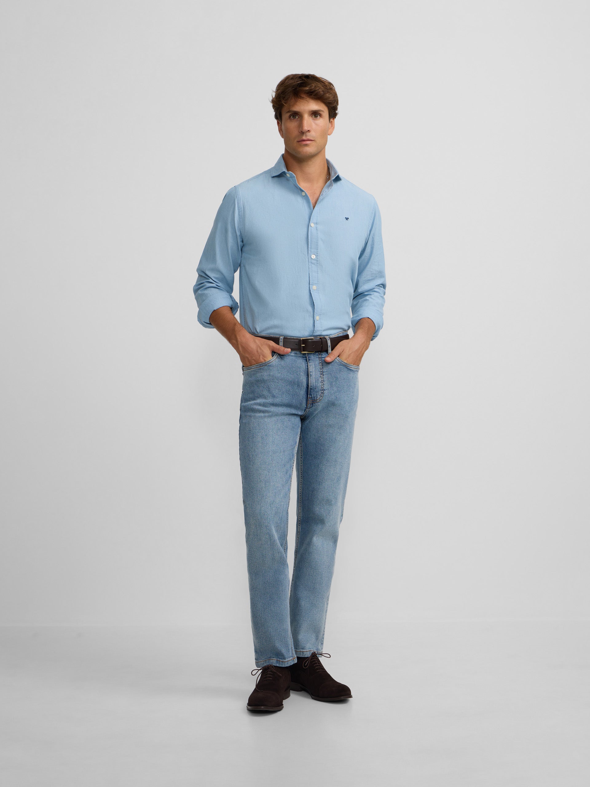 Pantalon sport denim azul medio