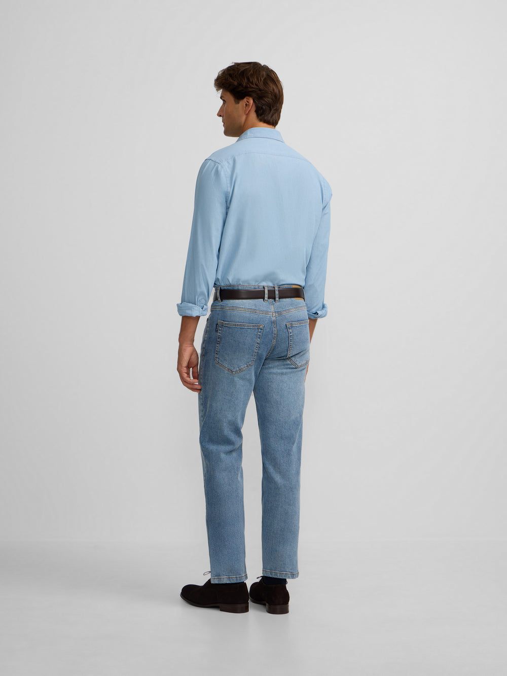 Pantalon sport en jean bleu moyen