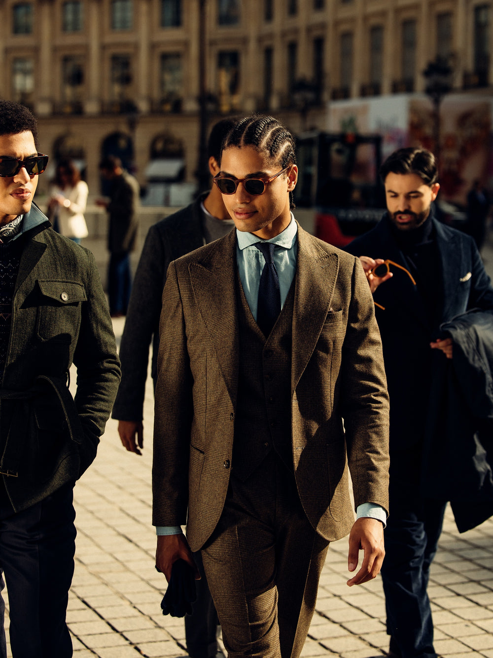 Americana traje unique gales verde marron