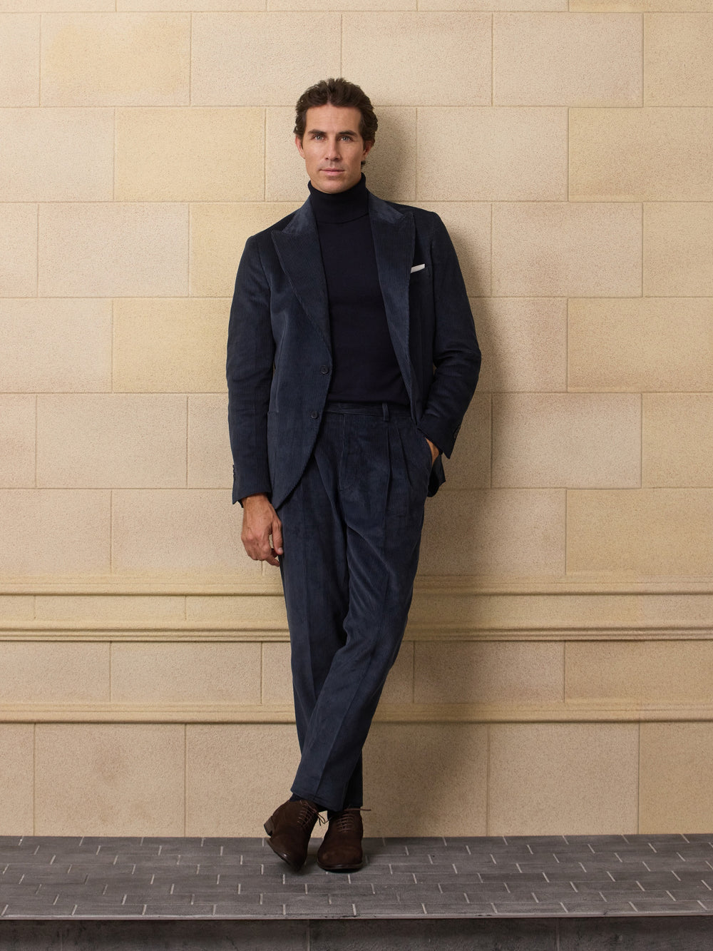 Americana traje unique pana azul marino