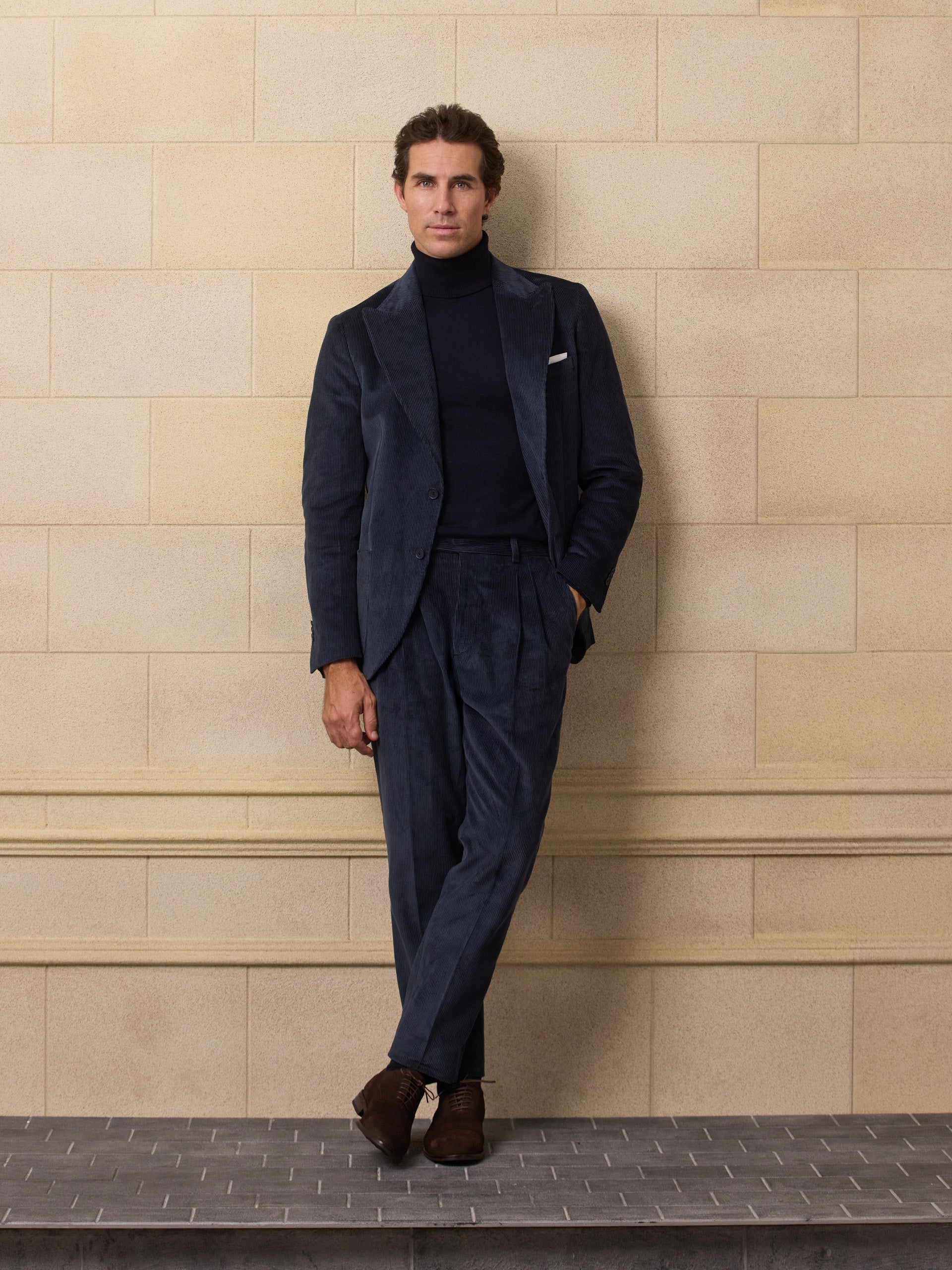 Americana traje unique pana azul marino