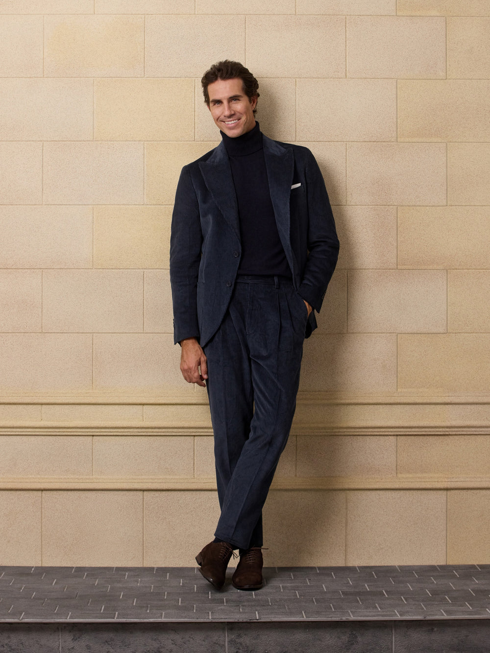 Americana traje unique pana azul marino