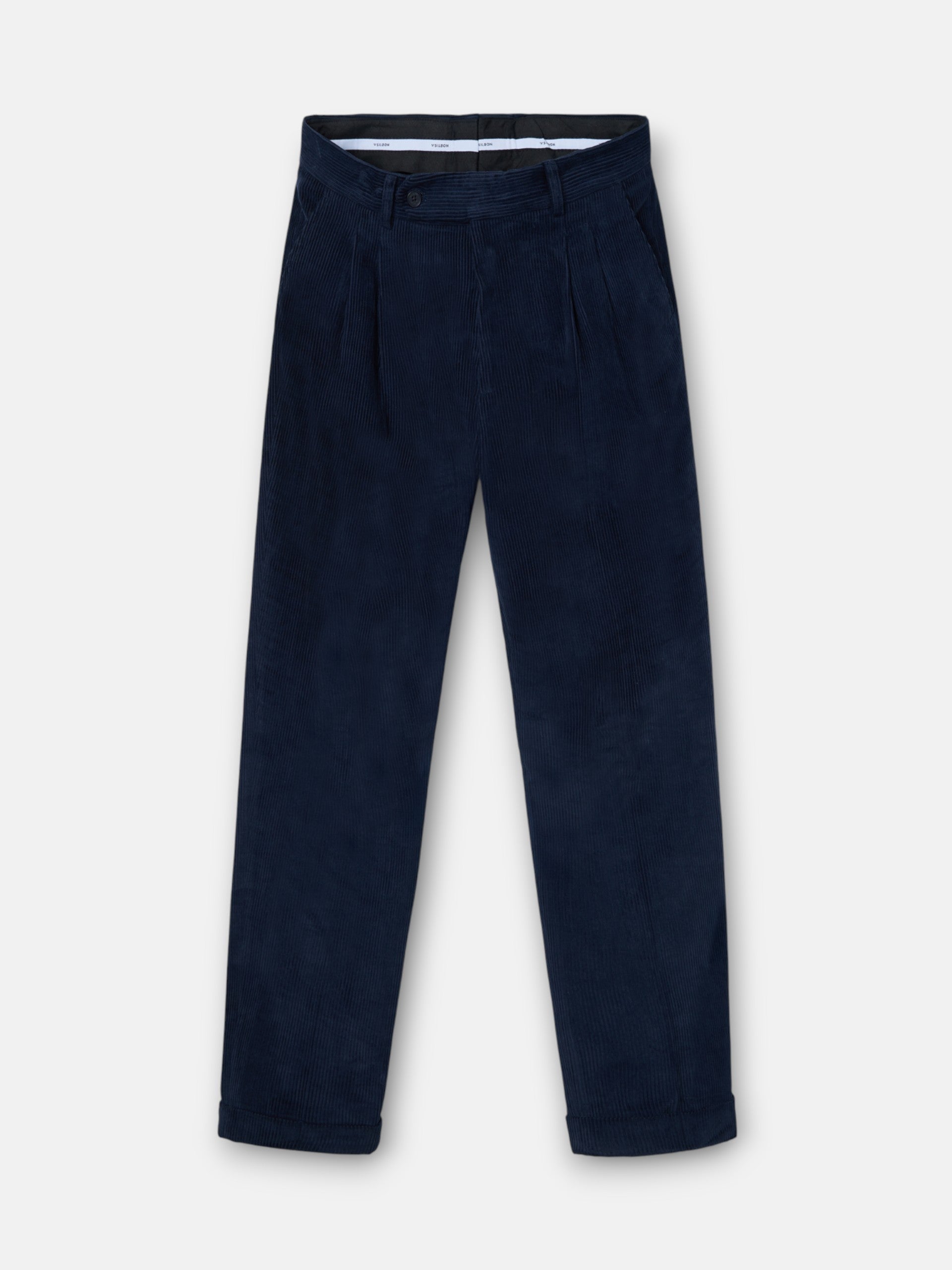 Pantalon traje unique pana azul marino