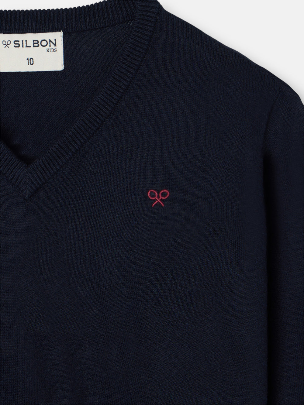 Camisola de criança decote em V azul-marinho