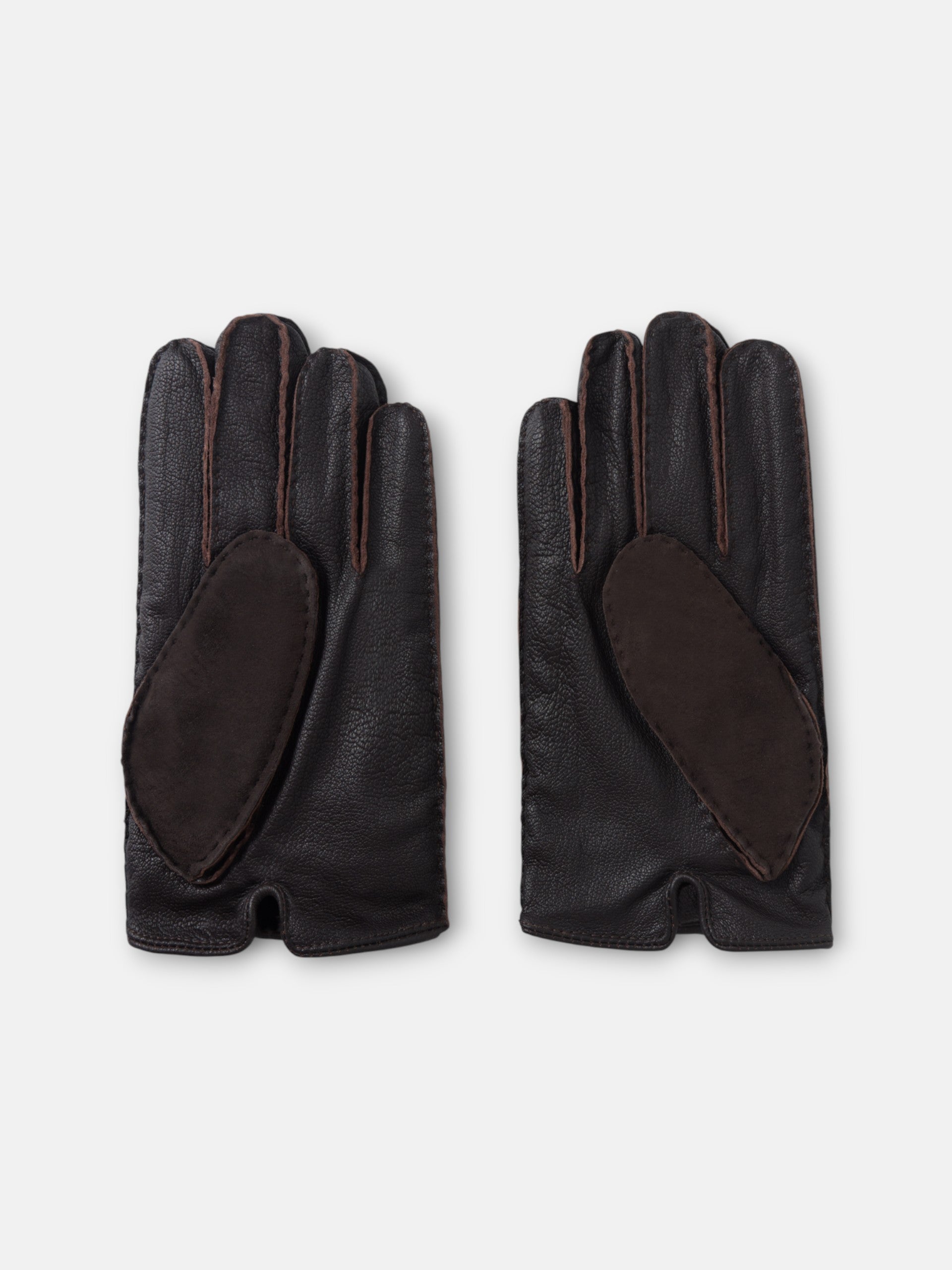 Unique brown leather gloves