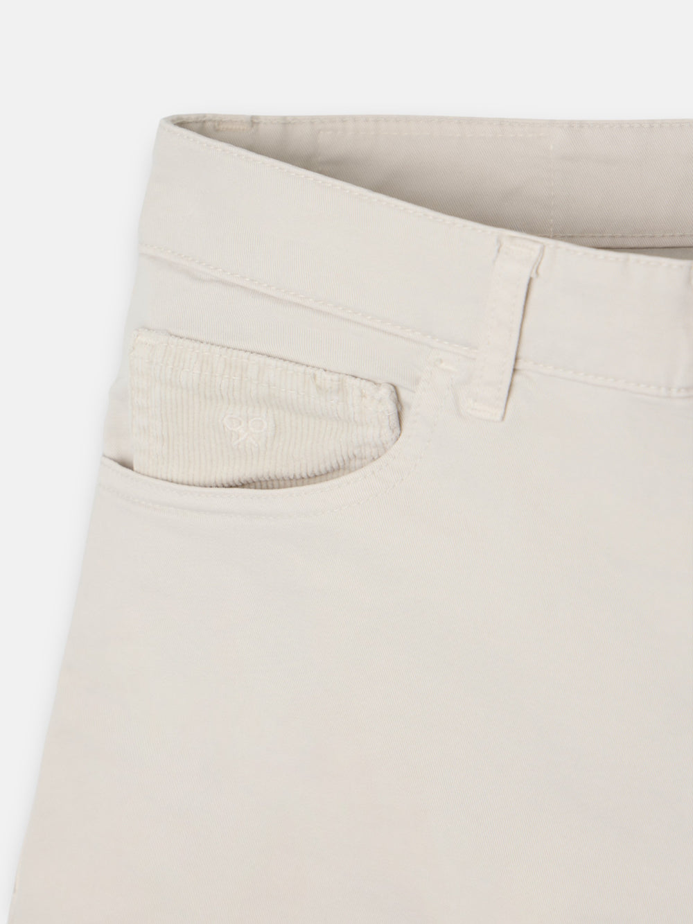 Light beige corduroy five-pocket pants