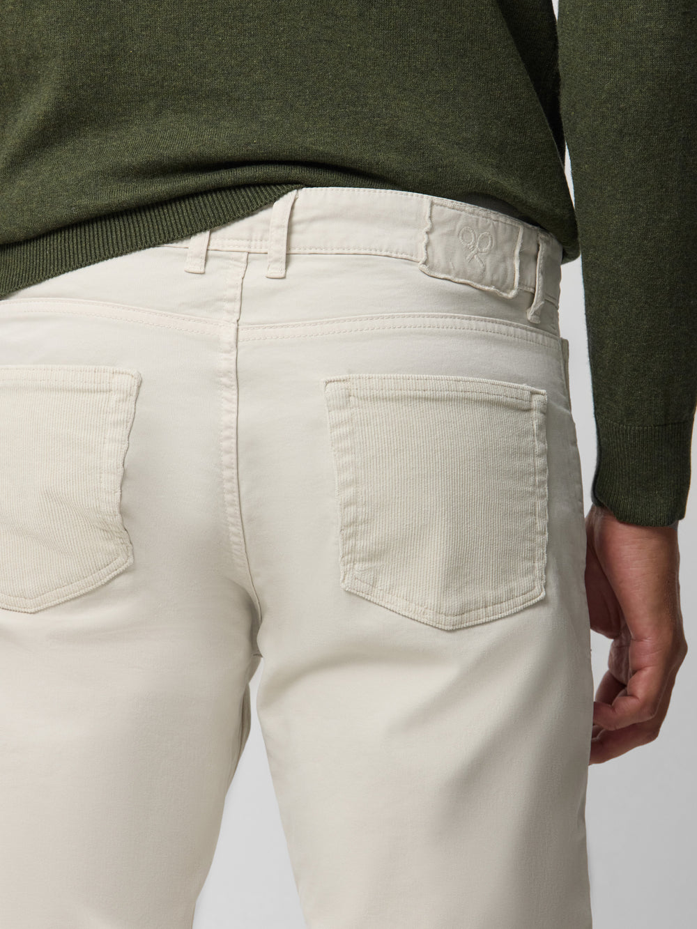 Light beige corduroy five-pocket pants