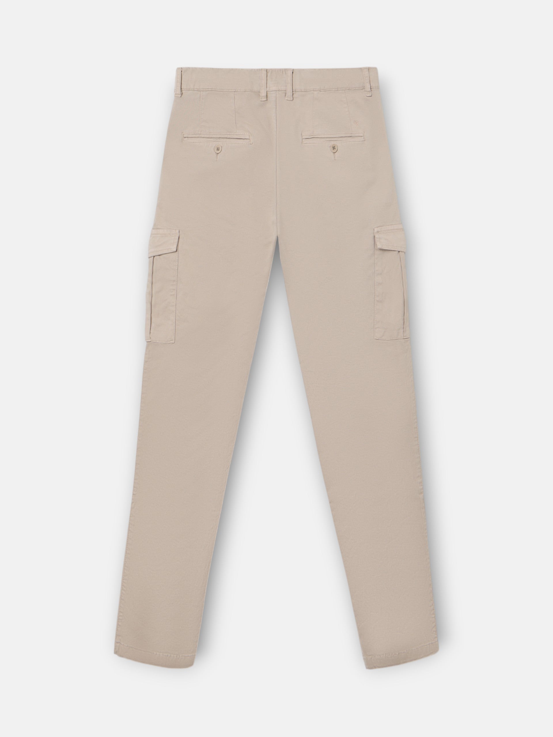 Beige pleated cargo jogger pants