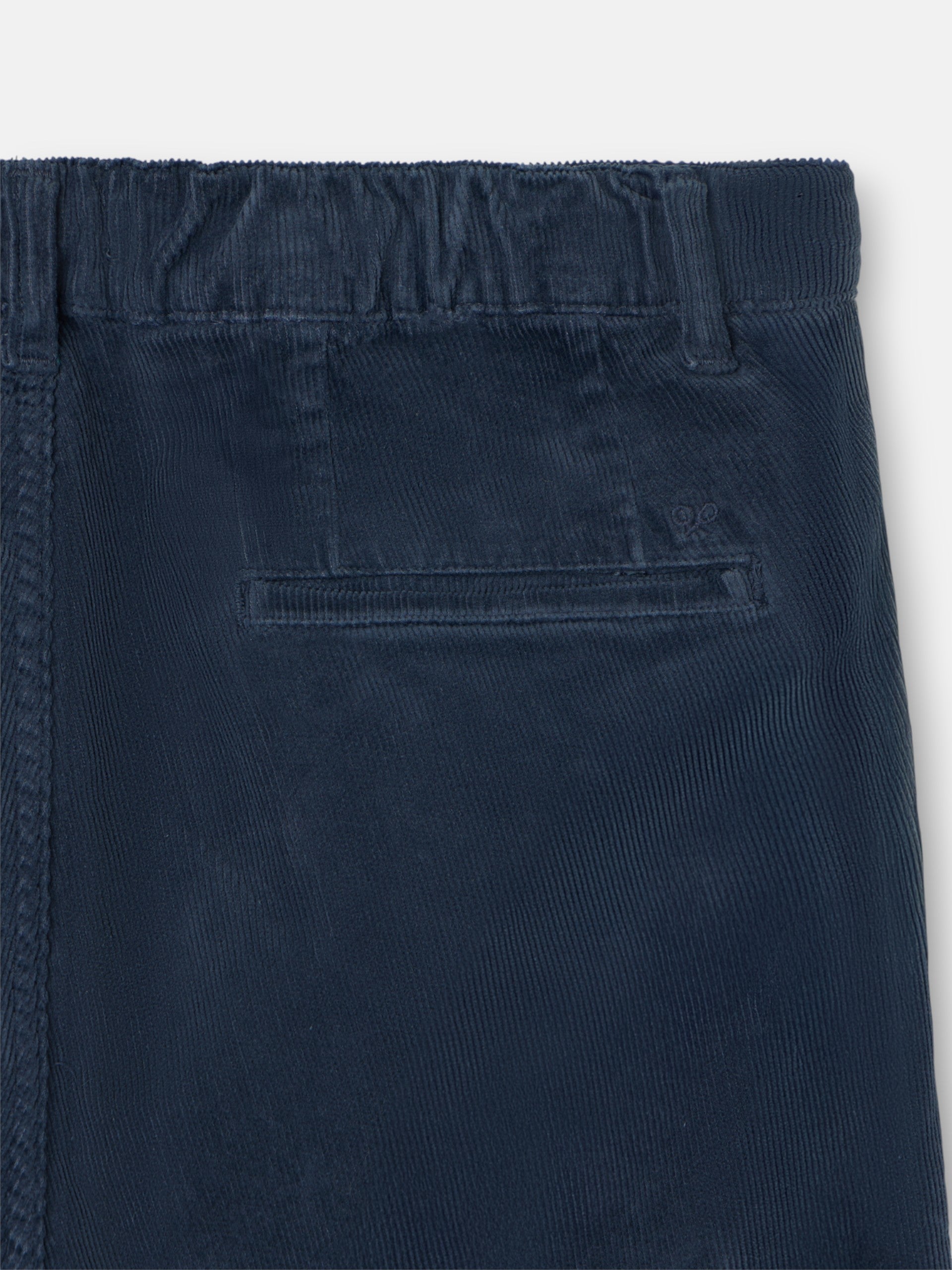 Pantalon de jogging en velours côtelé bleu marine à plis