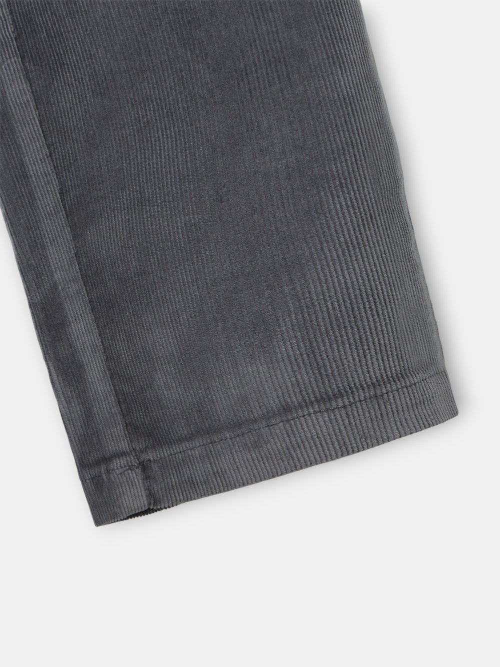 Dark grey corduroy chino sport trousers with pleats