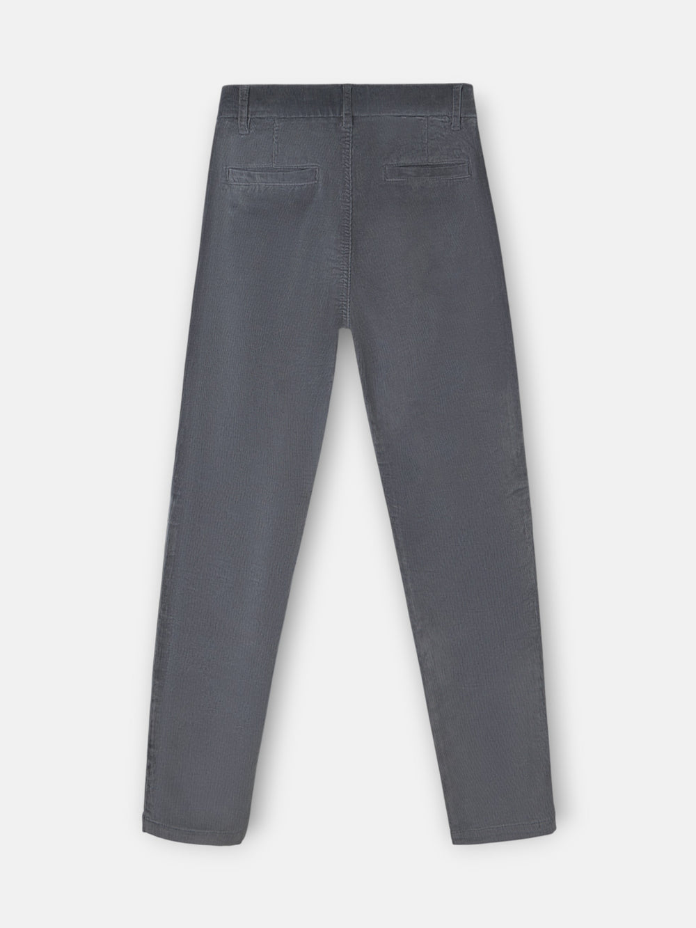 Dark grey corduroy chino sport trousers with pleats