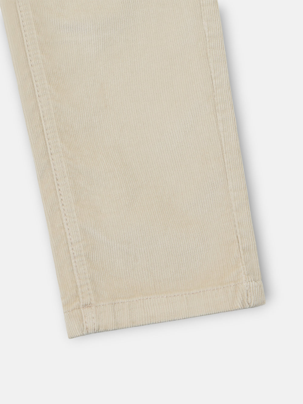 Beige corduroy five-pocket sport trousers