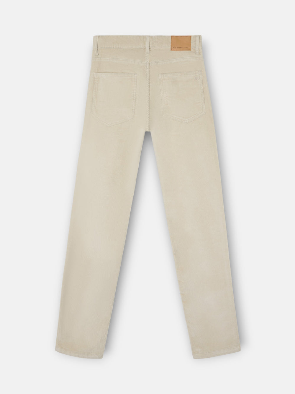 Beige corduroy five-pocket sport trousers
