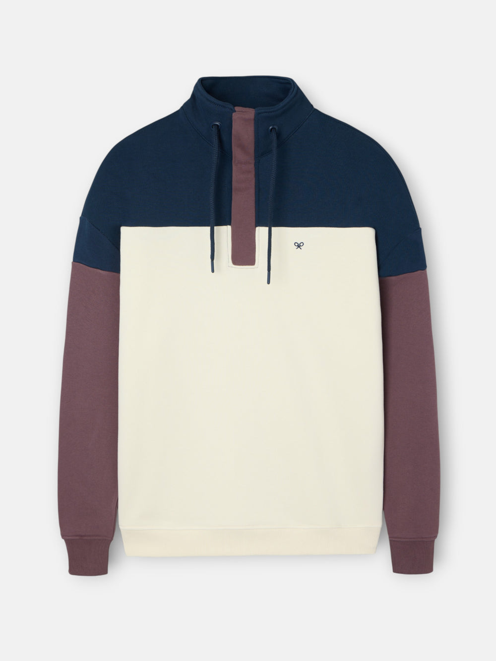 Sudadera relaxed fit multicolor crema