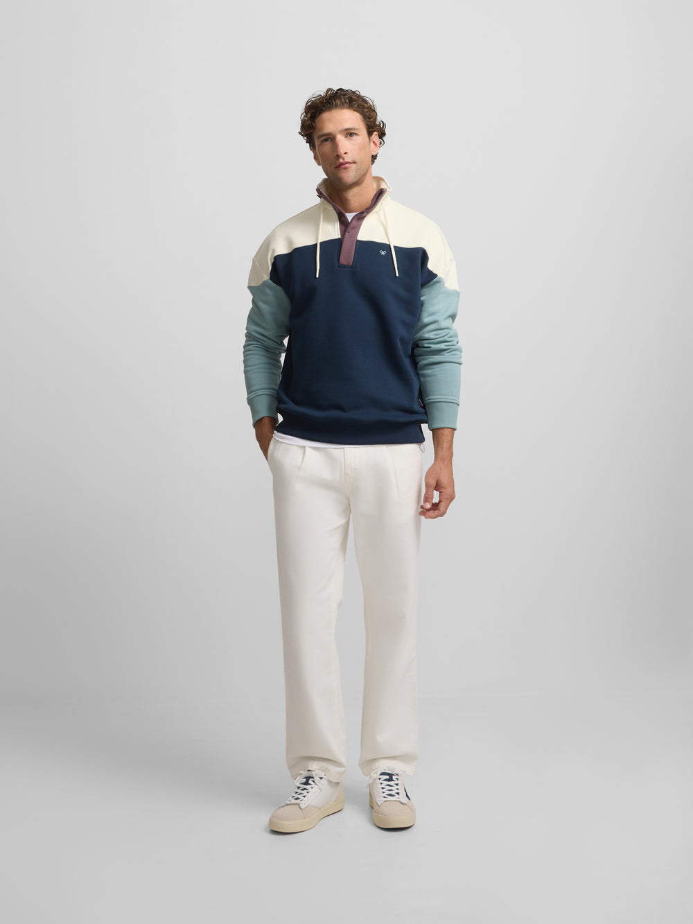 Sudadera relaxed fit multicolor azul marino