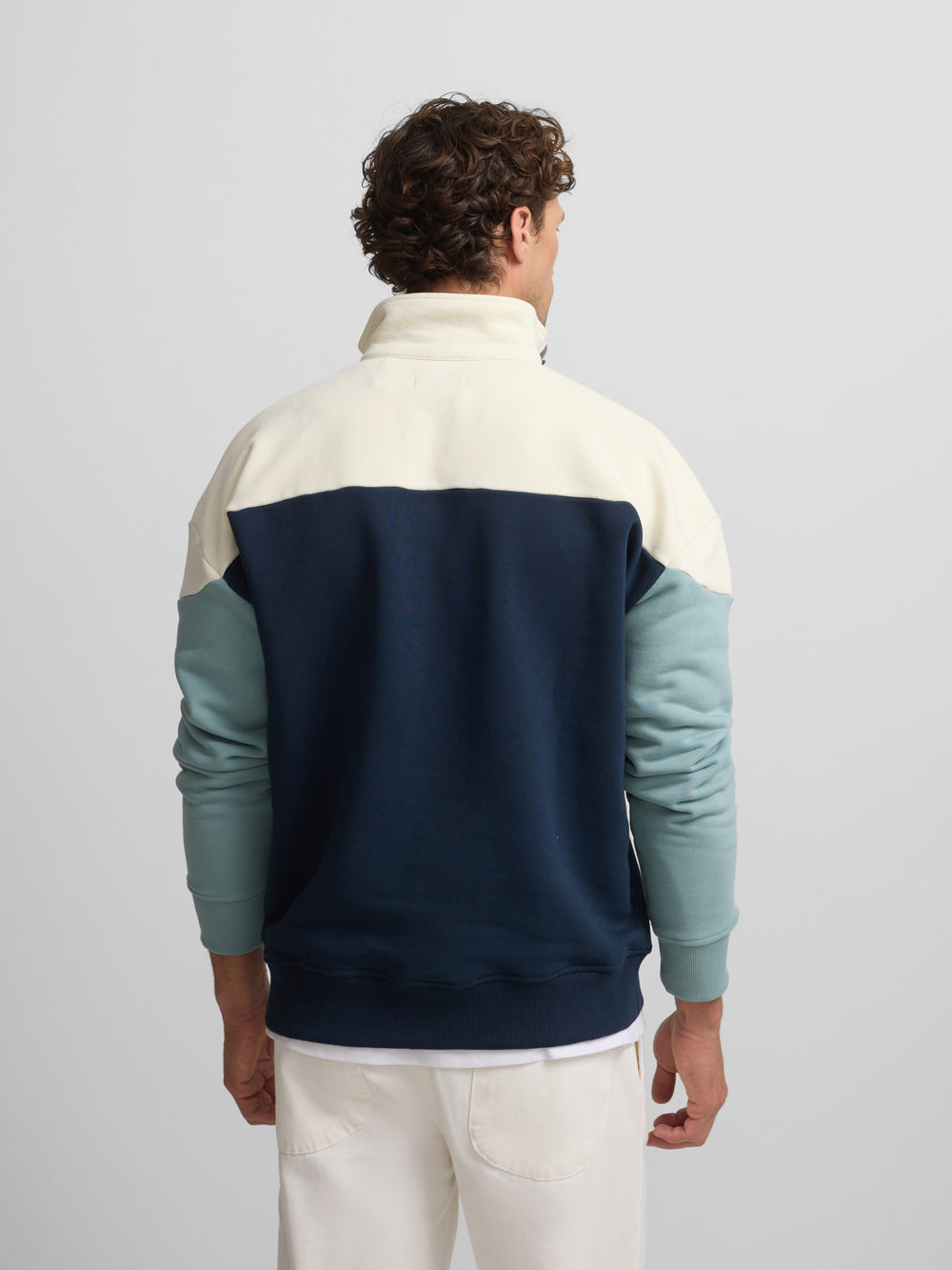 Sudadera relaxed fit multicolor azul marino