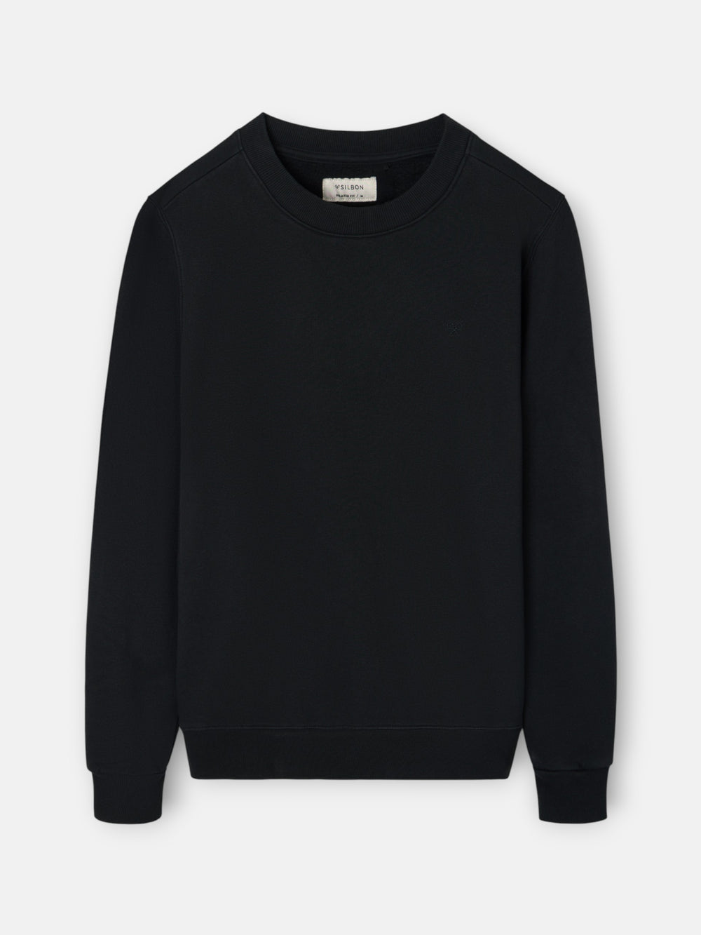 Sweat-shirt noir avec mini logo teint en pièce foncée