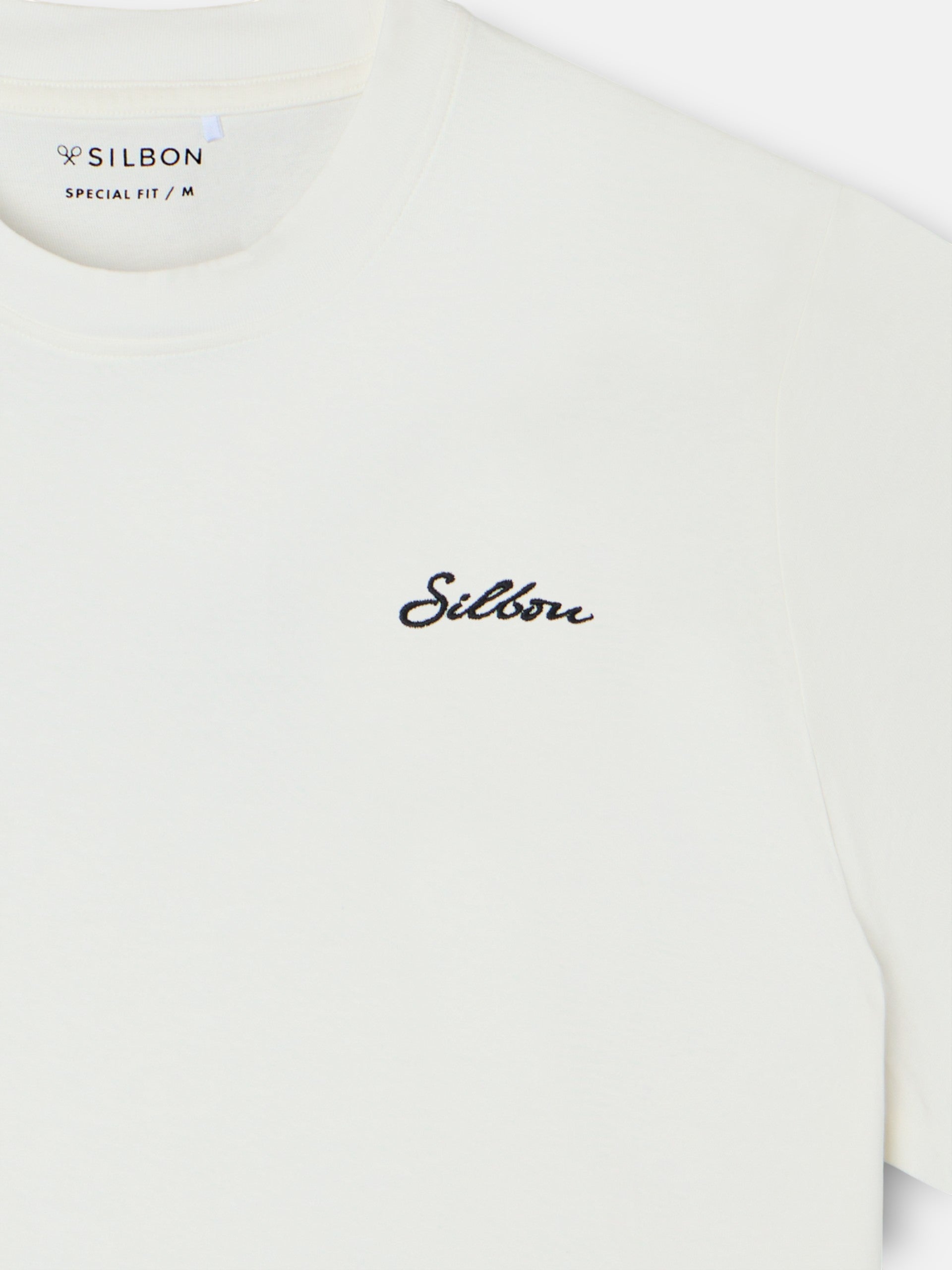 Camiseta dark special fit silbon rackets crema