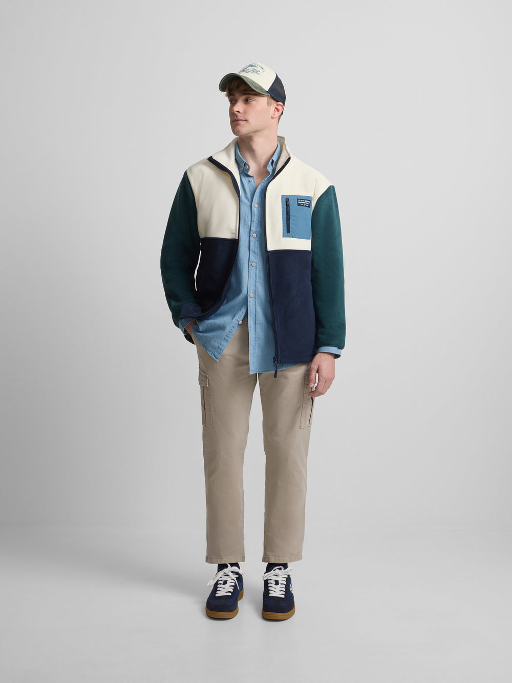 Forro polar multicolor azul marino