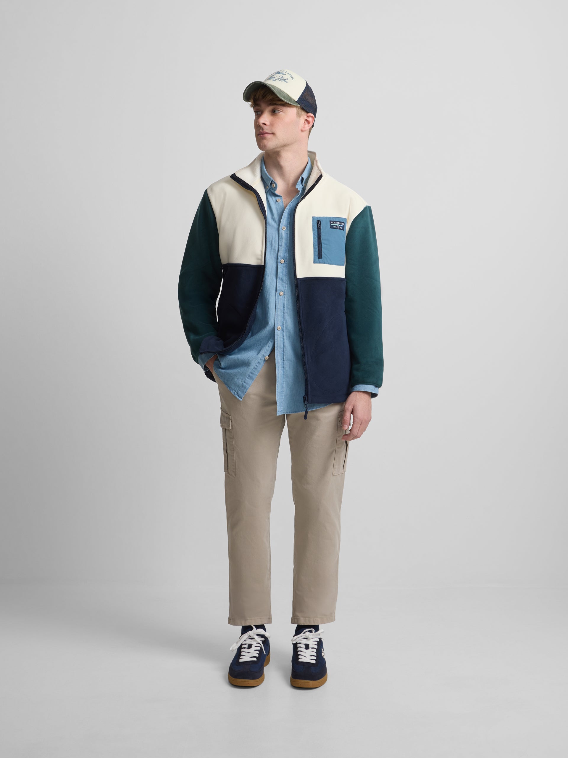 Multicolor navy blue fleece