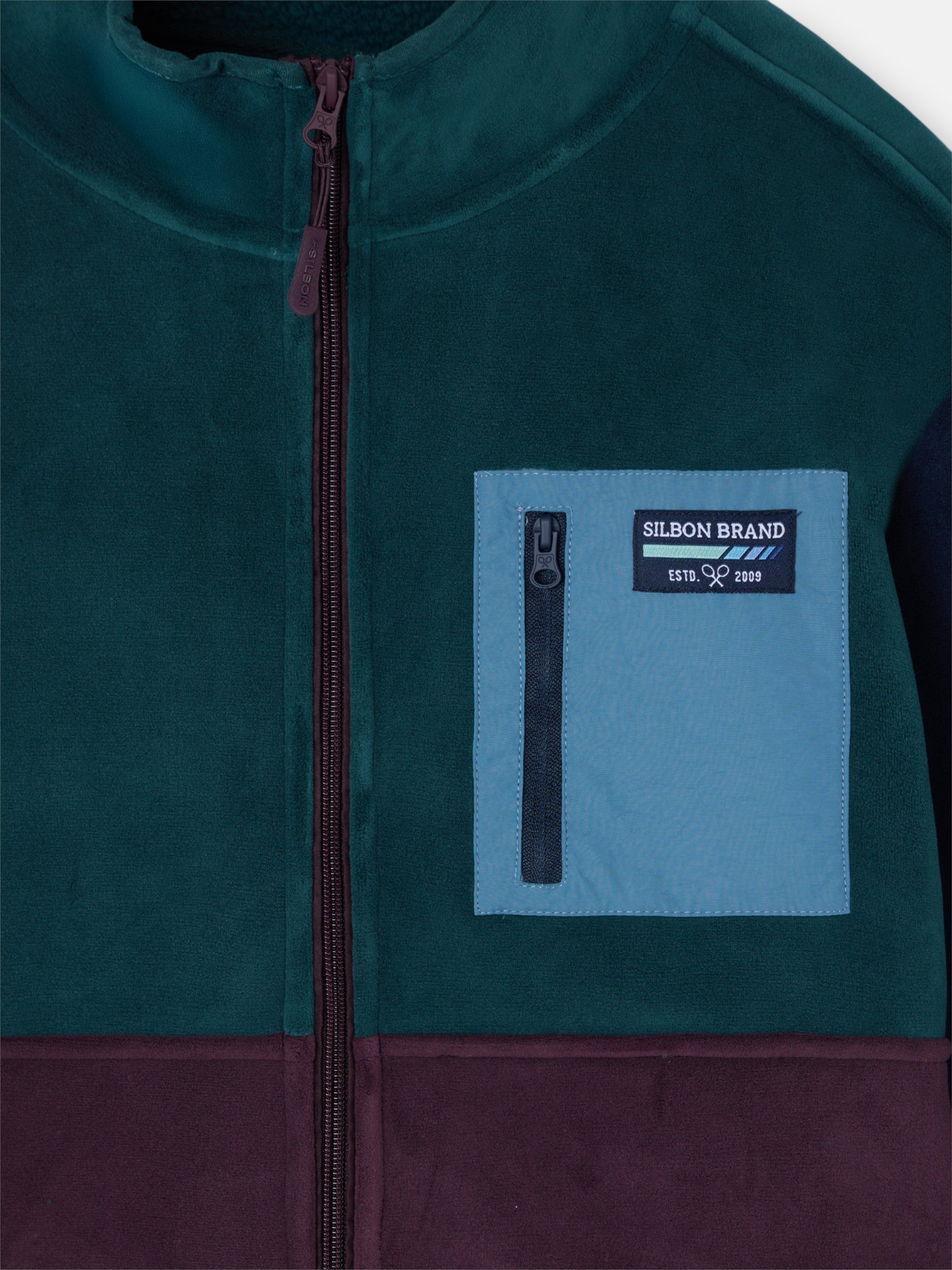 Forro polar multicolor verde