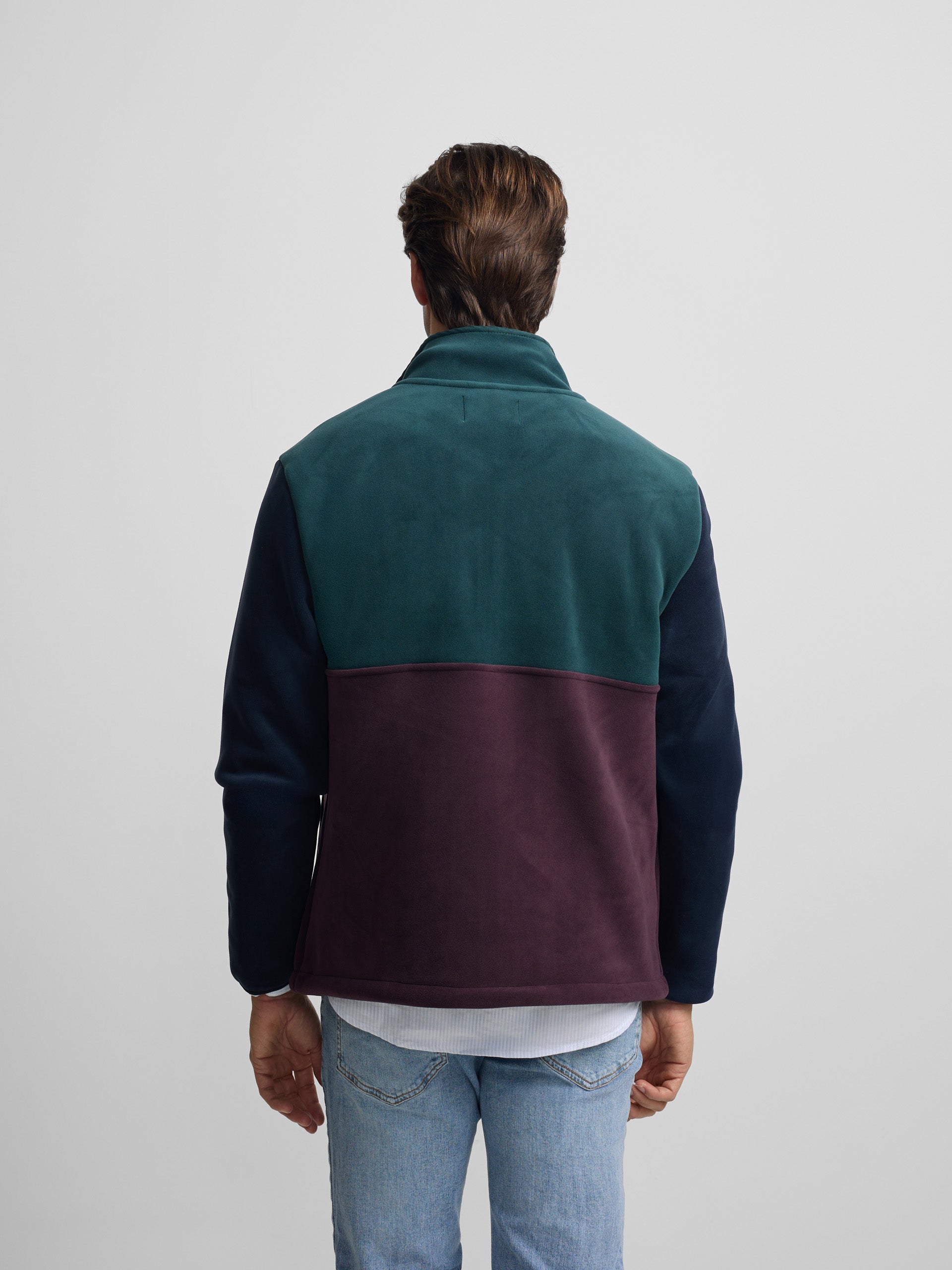 Forro polar multicolor verde