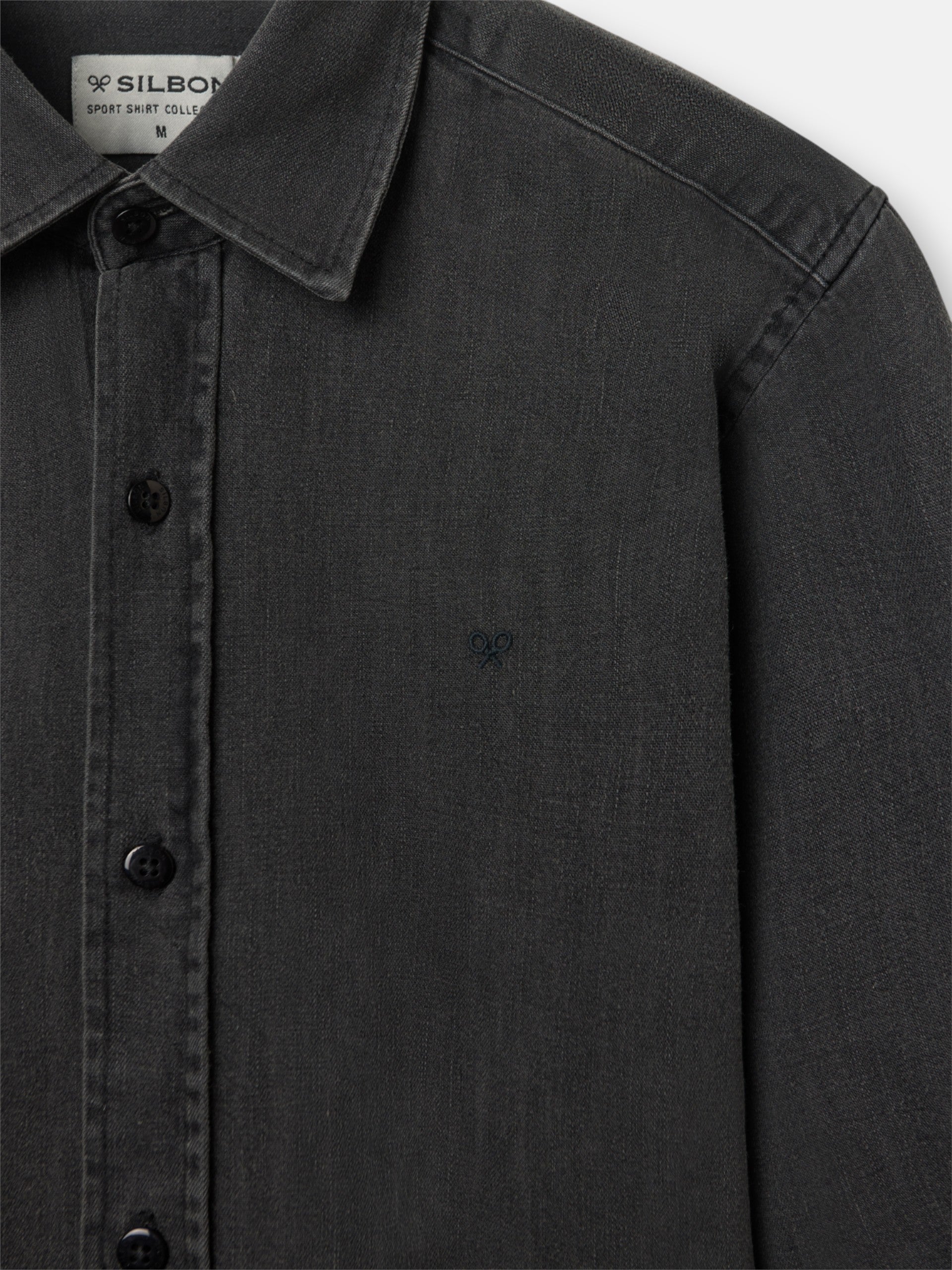 Camisa sport dark jeans gris