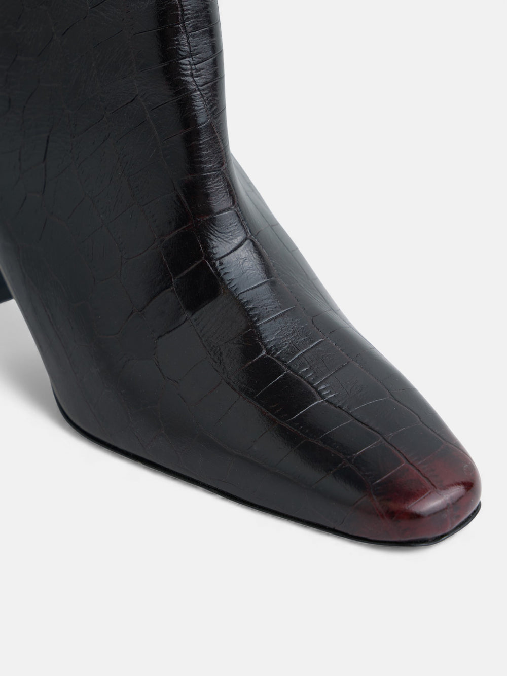 Black coconut leather high boot