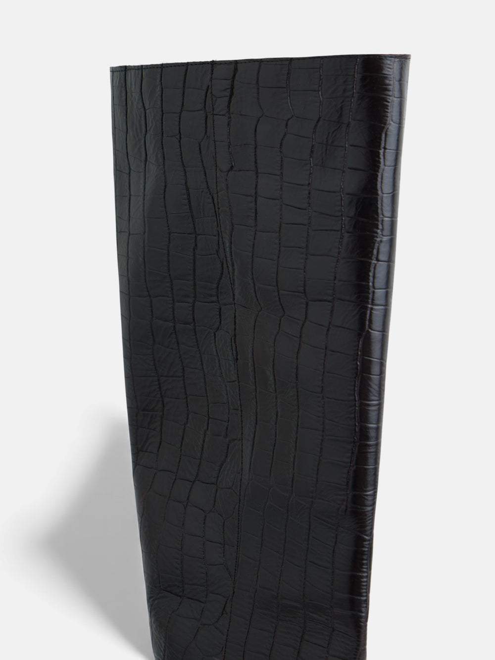 Black coconut leather high boot