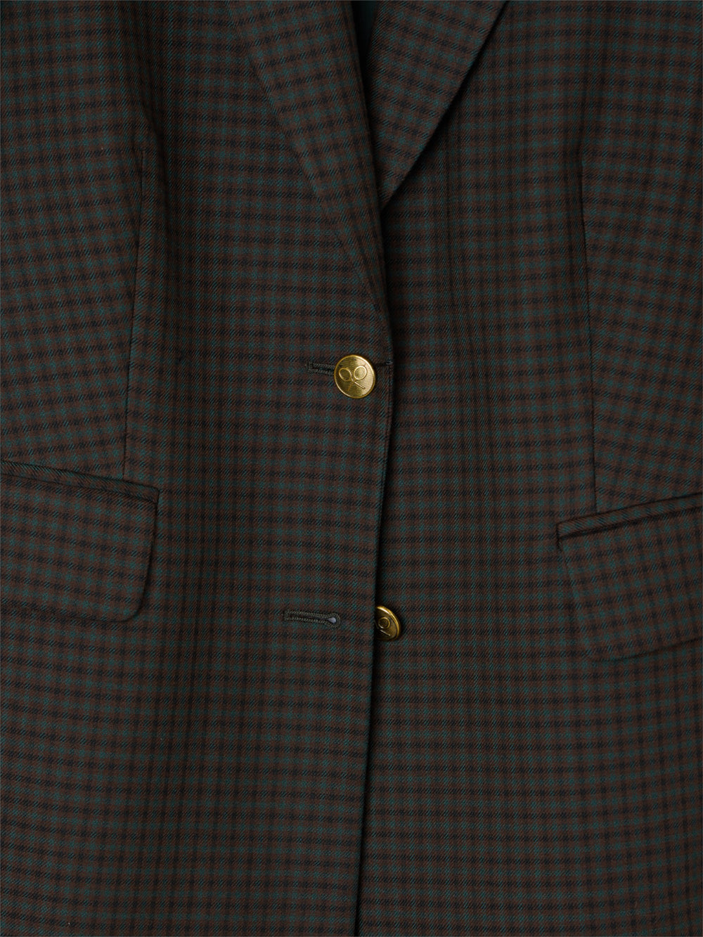 Casaco comprido clássico de xadrez verde