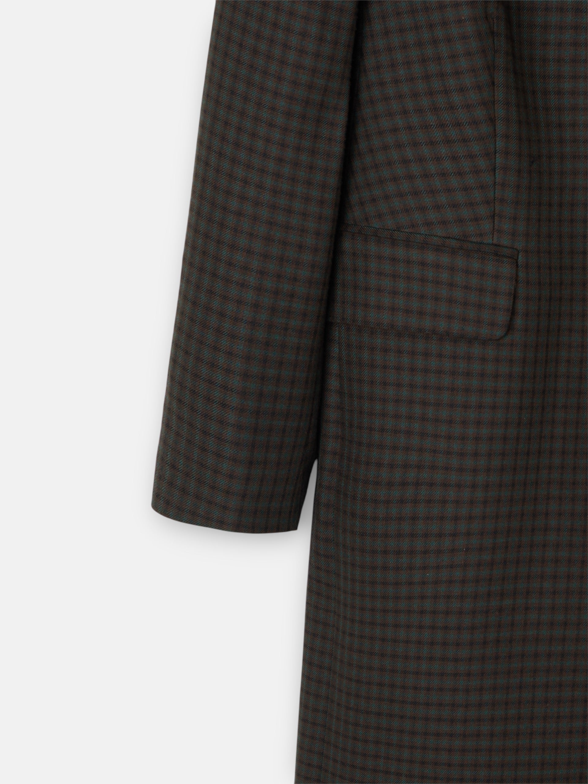 Casaco comprido clássico de xadrez verde