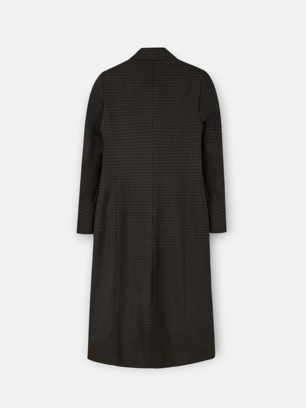 Casaco comprido clássico de xadrez verde