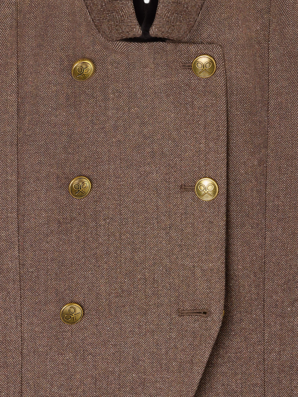 Chaleco cruzado botones espiga marron