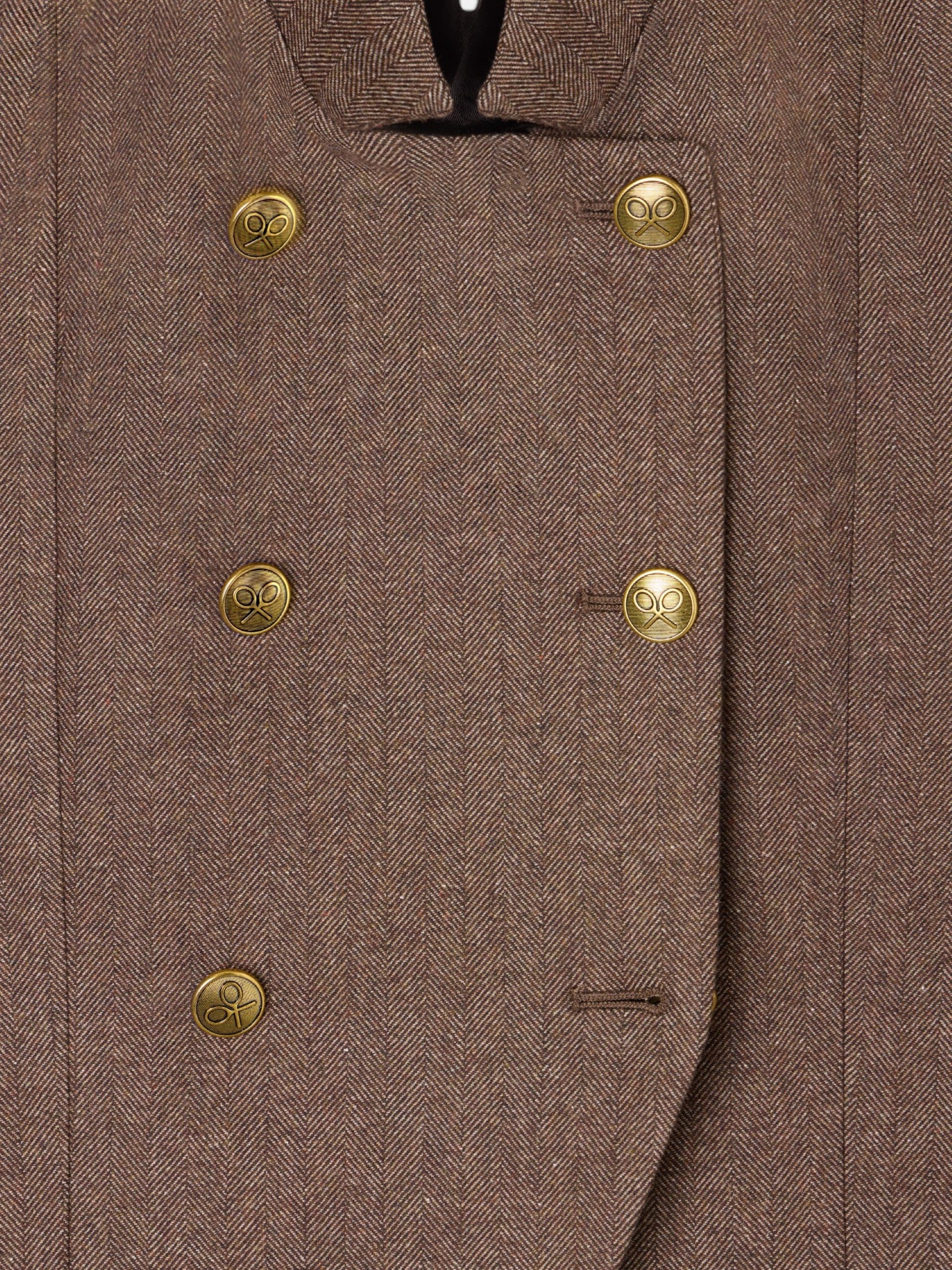 Chaleco cruzado botones espiga marron