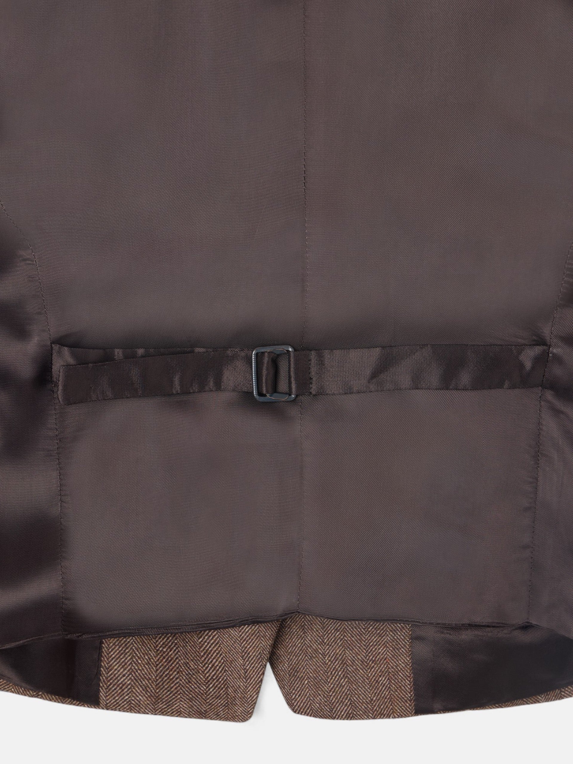 Chaleco cruzado botones espiga marron