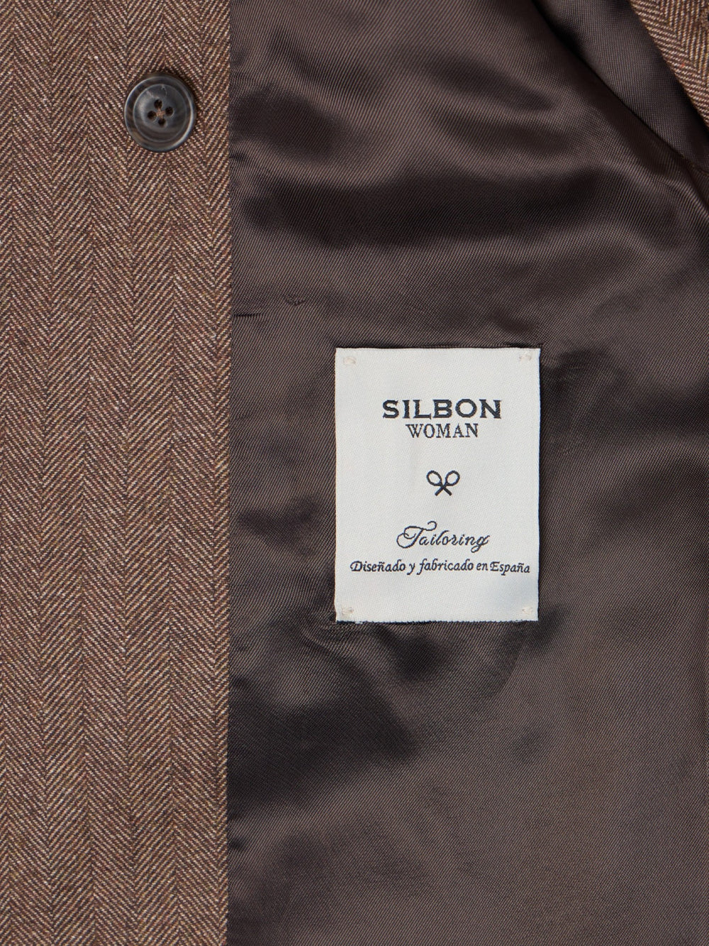 Chaleco cruzado botones espiga marron