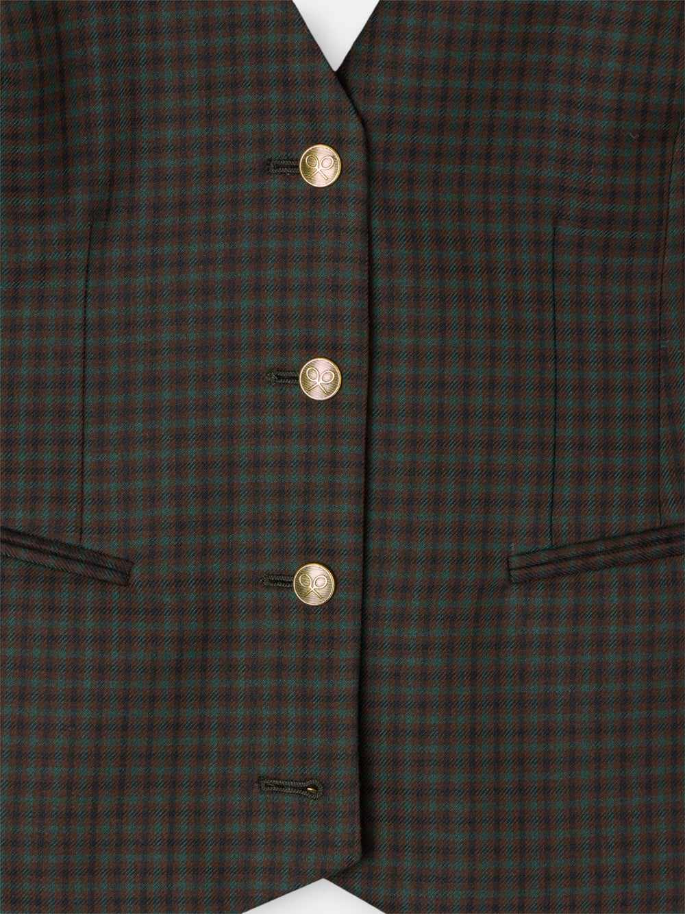 Chaleco clasico cuadros verdes