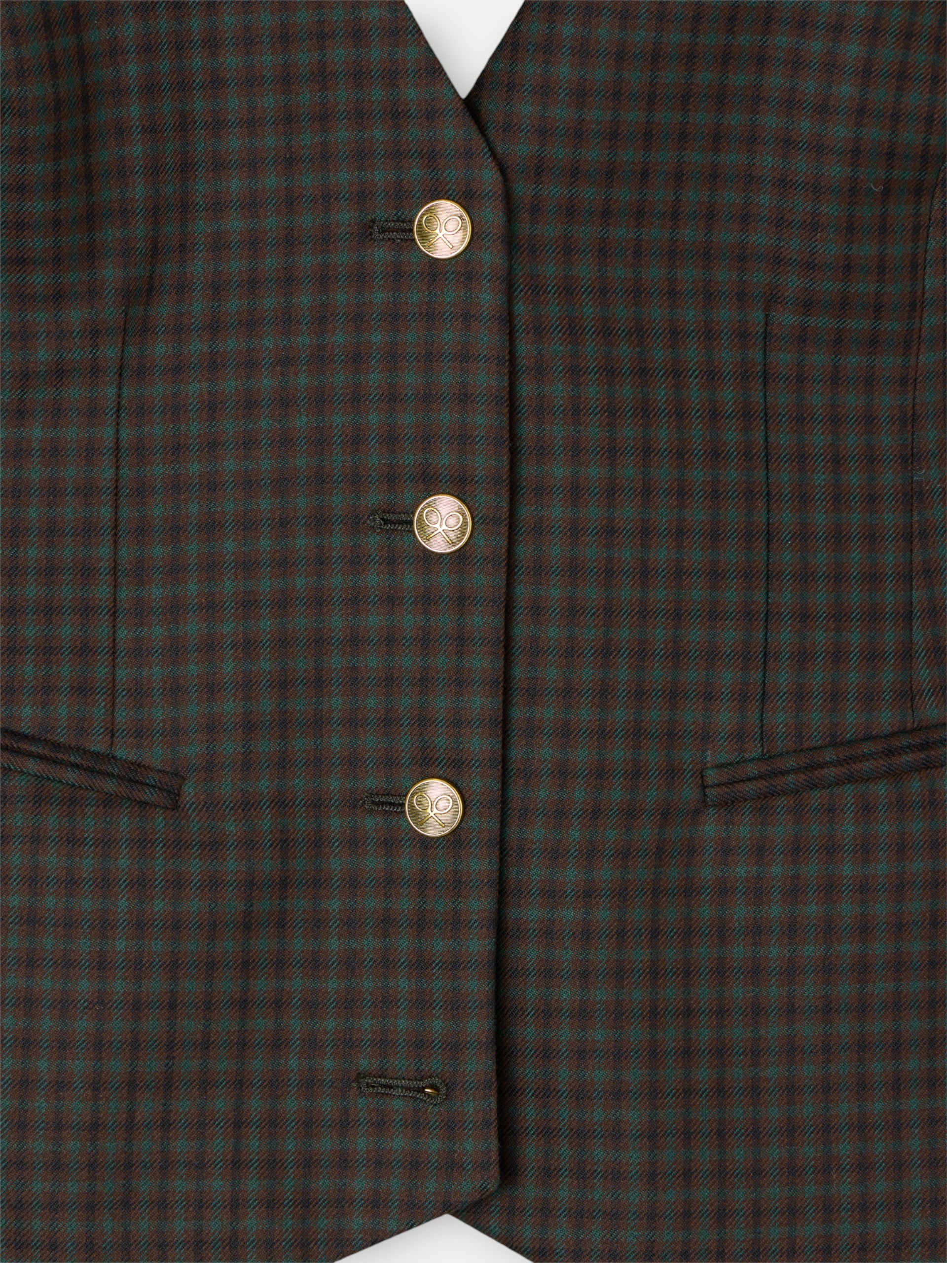 Colete clássico de xadrez verde