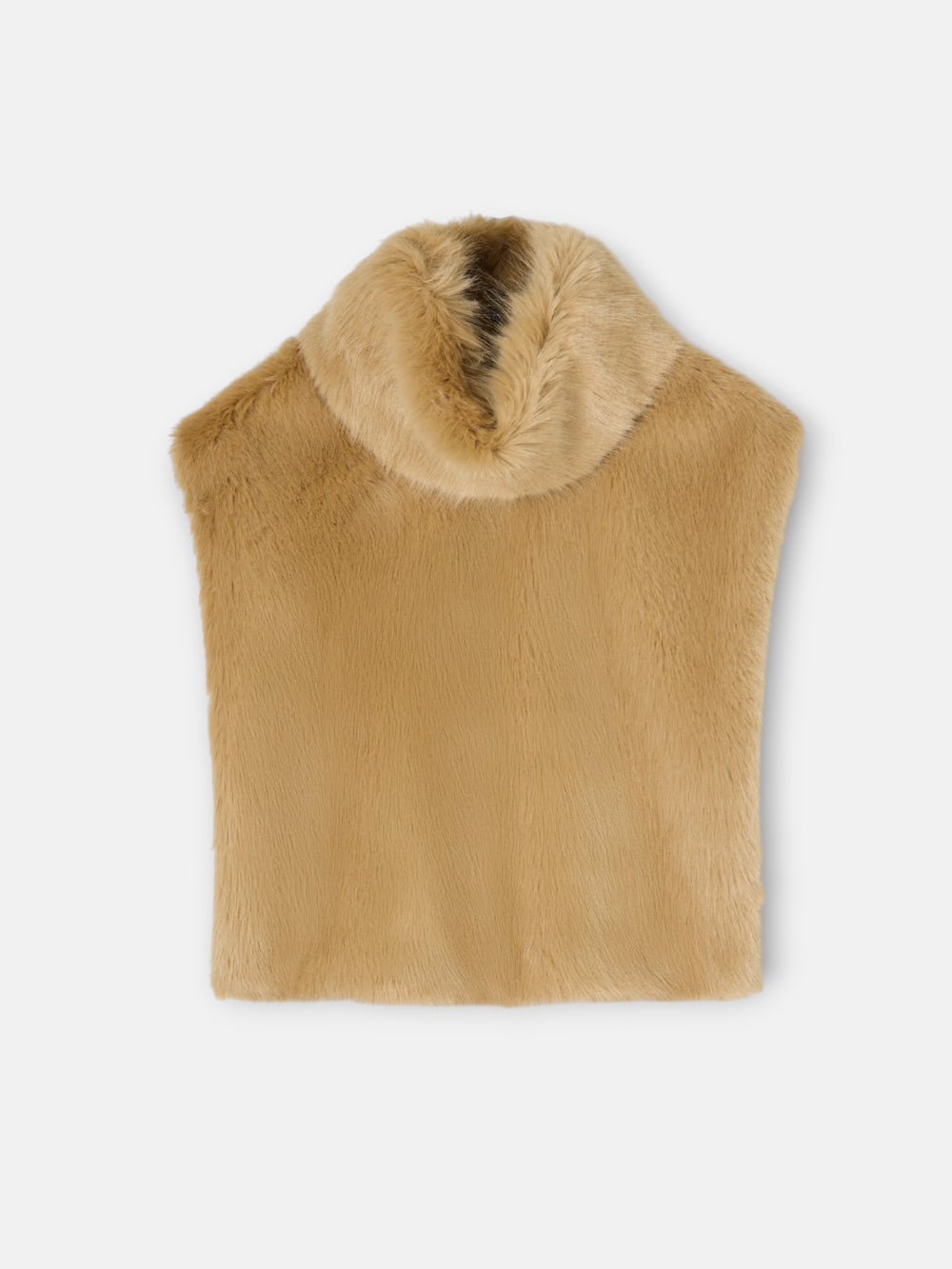 Chaleco cuello pelo beige