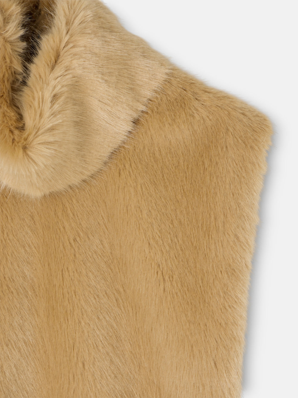 Chaleco cuello pelo beige