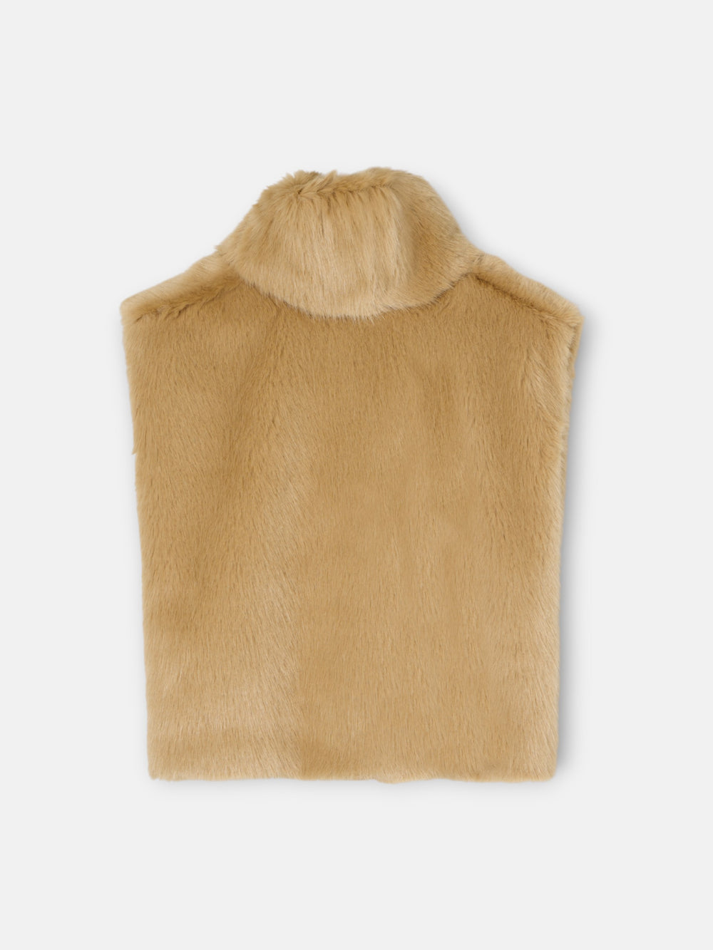Chaleco cuello pelo beige
