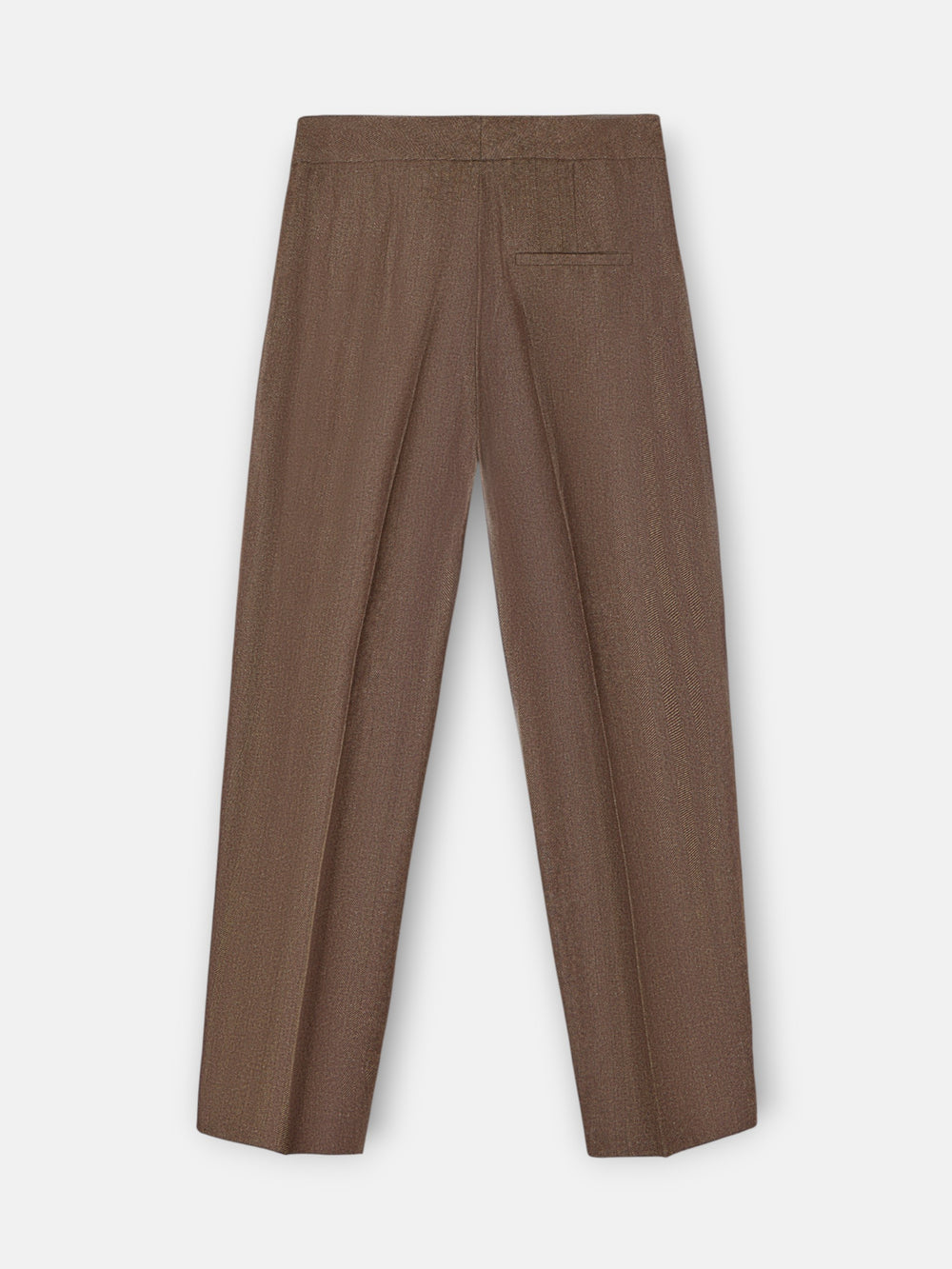 Pantalon vestir detalles espiga marron