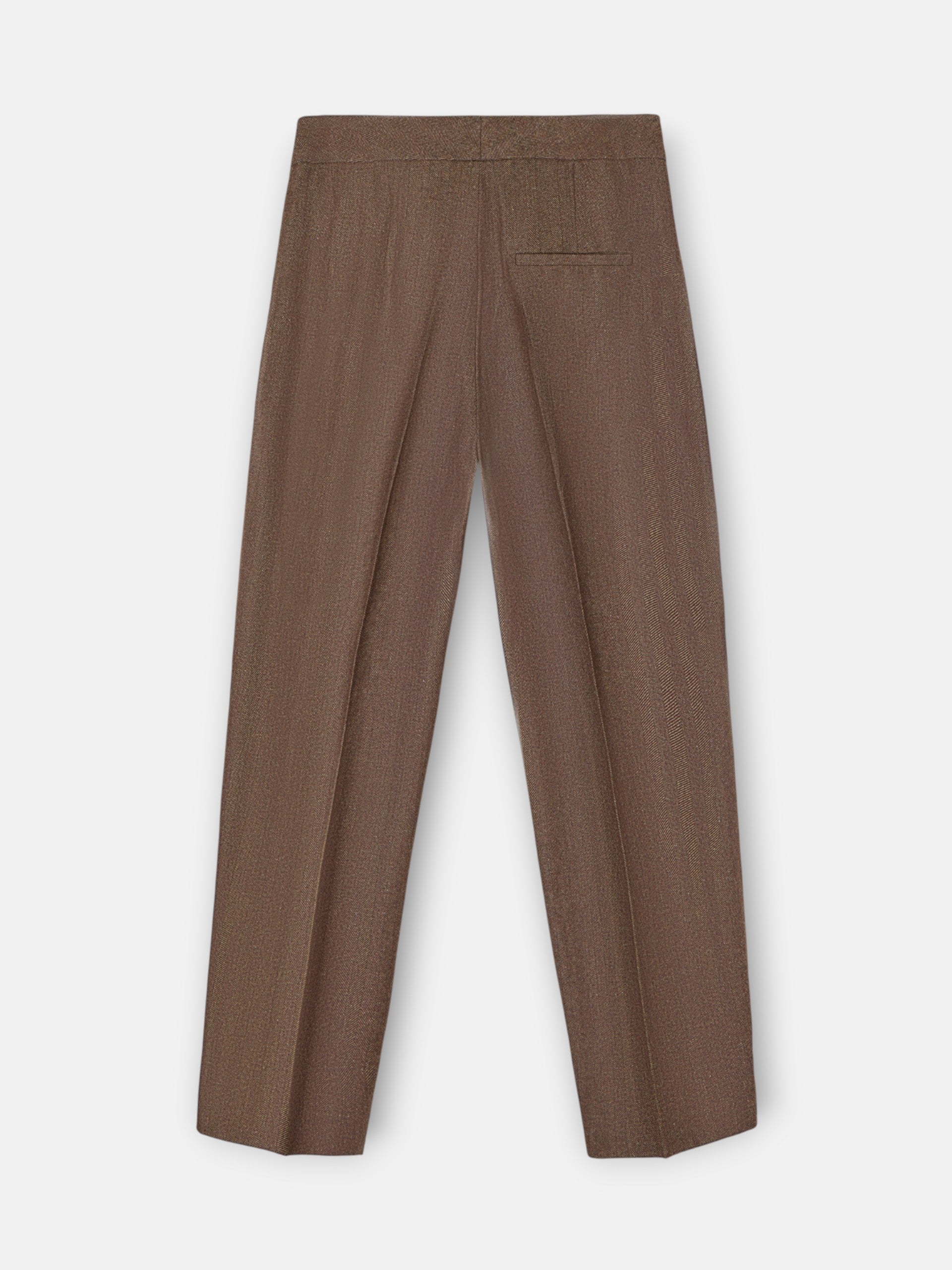 Pantalon vestir detalles espiga marron