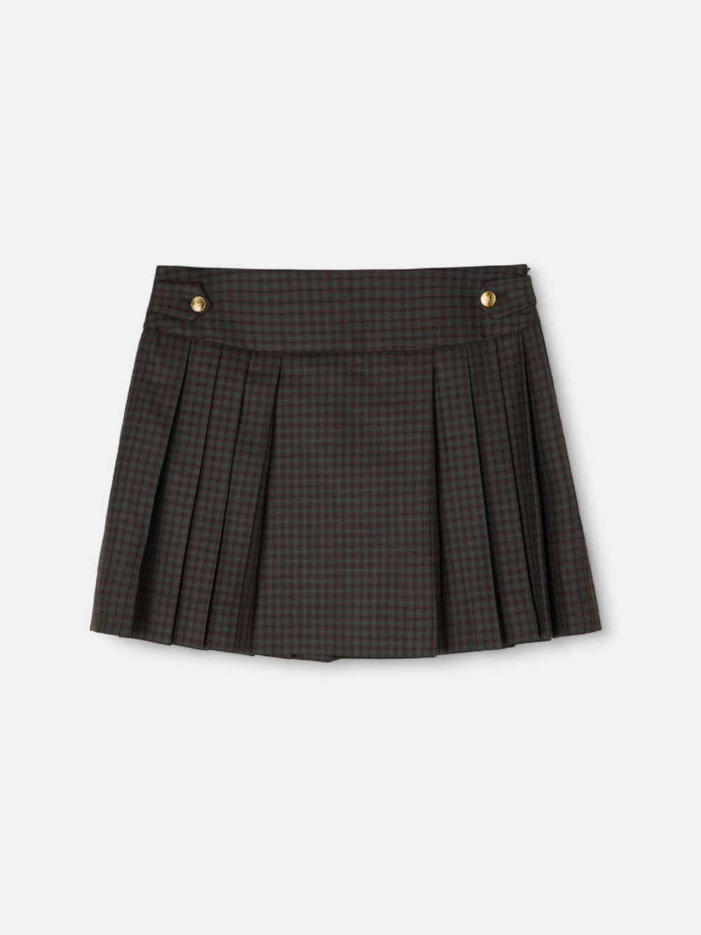 Falda mini tablas cuadros verdes