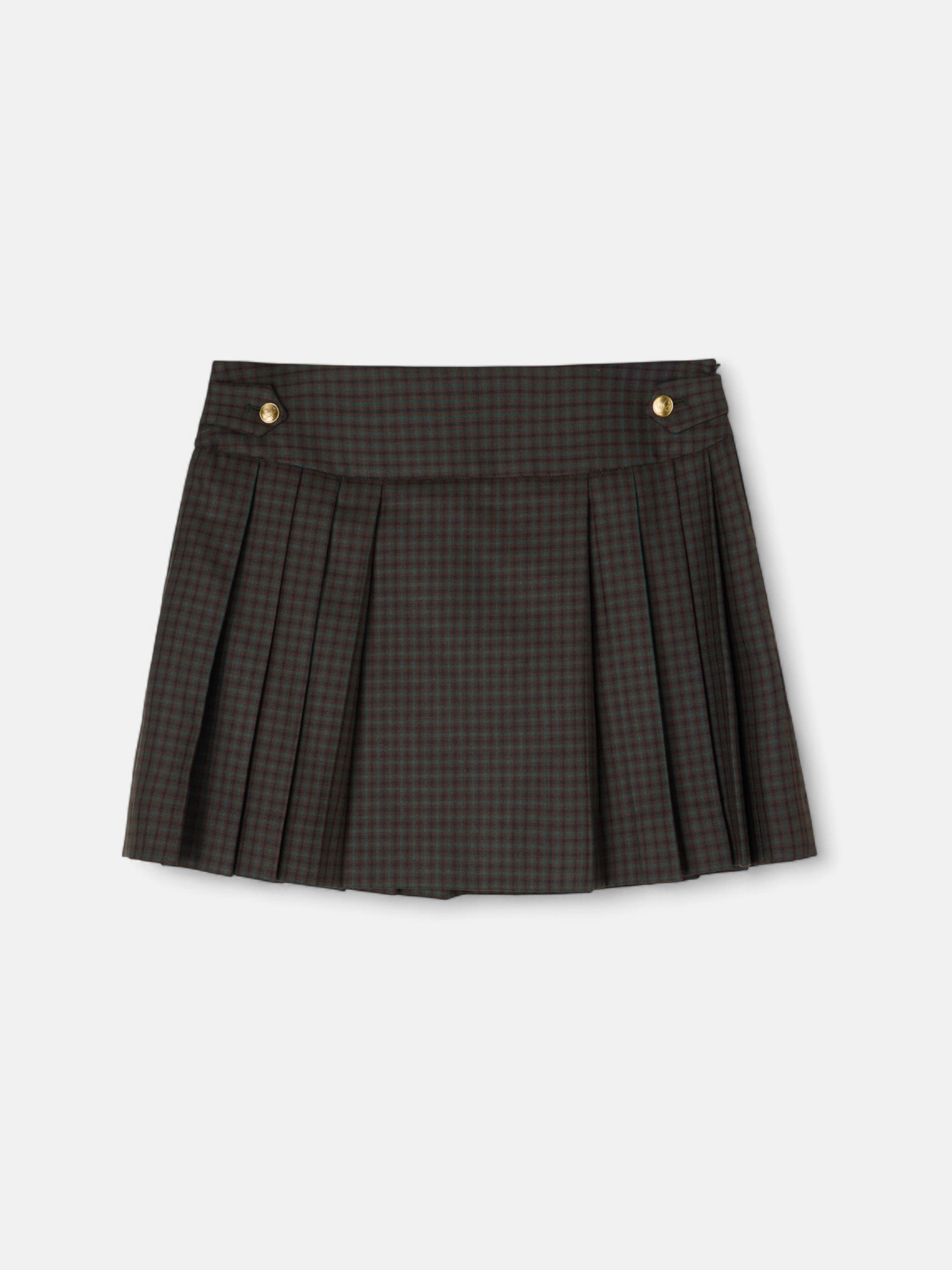 Mini-jupe à carreaux verts