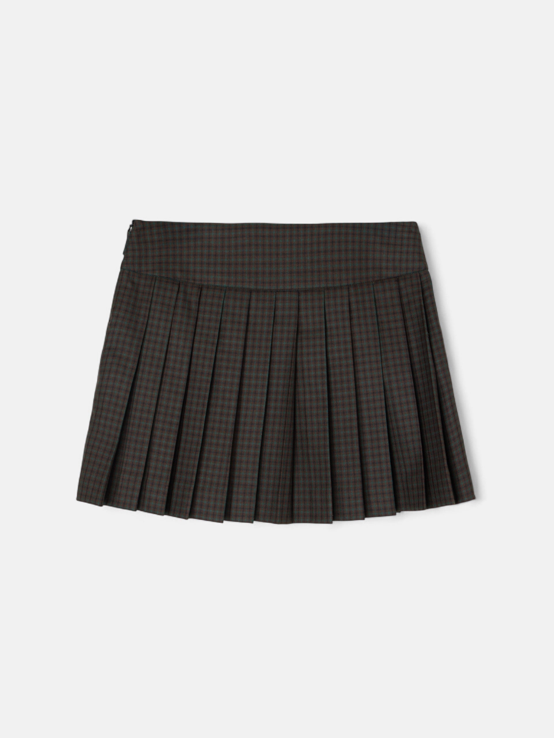 Mini-jupe à carreaux verts