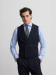 Navy blue herringbone waistcoat